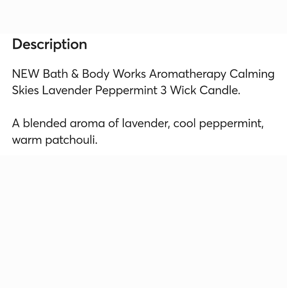 🛍BOGO 50% OFF💜❄️NWT‼️ BBW "Lavender & Peppermint" 3-wick Aromatherapy Candle - Picture 6 of 10